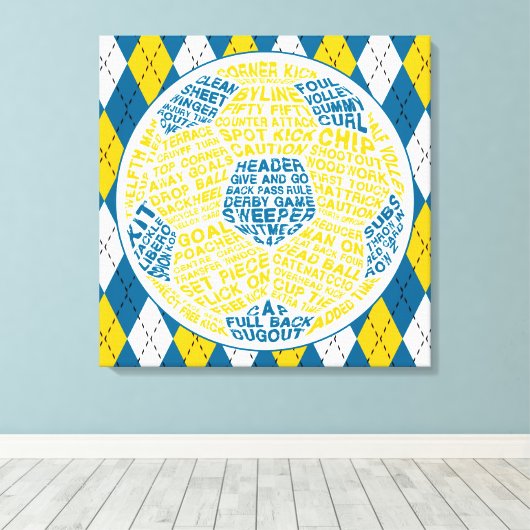 Voetbal Typografie Box Canvas (Insitu (Houten vloer))