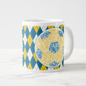 Voetbal Typografie Extra Grote Beker (Voorkant rechts)