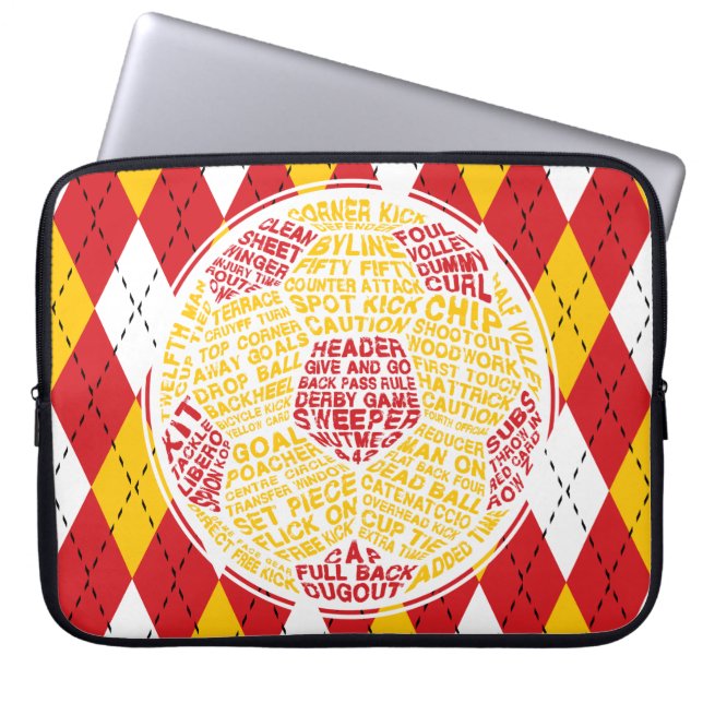 Voetbal Typografie Laptop Sleeve (Voorkant)