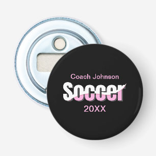 Voetbal Typografie Modern Art Abstract Swish Button Flesopener