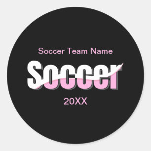 Voetbal Typografie Modern Art Abstract Swish Ronde Sticker