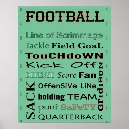 VOETBAL typografie Poster (Voorkant)