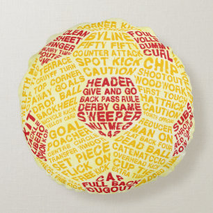 Voetbal Typografie Ronde Pillow Rond Kussen