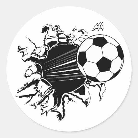 Voetbal uit ronde sticker (Voorkant)