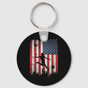 Voetbal Usa Amerikaanse Vlag 4e Juli Patriottisch  Sleutelhanger