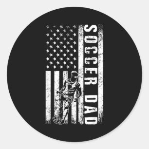 Voetbal vader Amerika vlag voetbalteam fan pappie Ronde Sticker