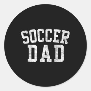 Voetbal Vader Klik Vet Lettertype Vaderdag Papa Ronde Sticker