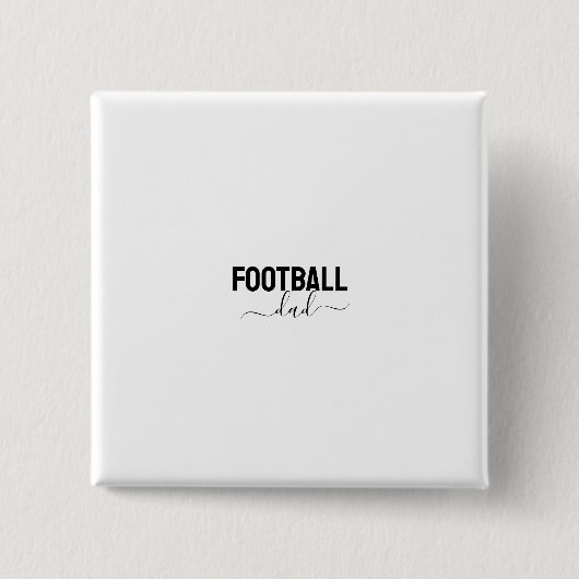 Voetbal vader modern script vierkante button 5,1 cm (Voorkant)