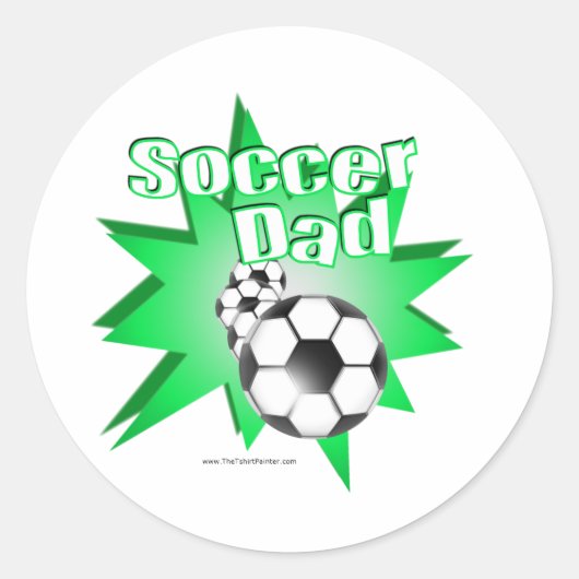 Voetbal Vader Ronde Sticker (Voorkant)