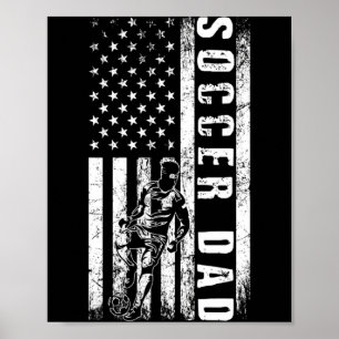 Voetbal vader Usa vlag Voetbalteam Fan Papa vaders Poster