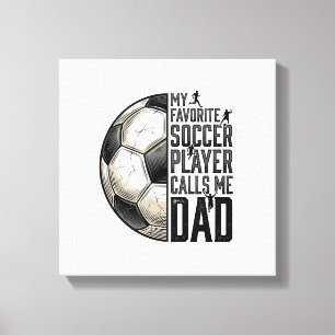 Voetbal Vader Vintage Gravure Citaat Vector Design Canvas Afdruk