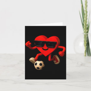 Voetbal Valentijnsdag Schattig Grappig Hart Jongen Kaart