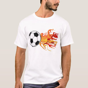 Voetbal van brand t-shirt