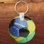 Voetbal van de Braziliaanse vlag Sleutelhanger (Voorkant)