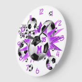 voetbal van sportkamerwand grote klok (Hoek)