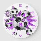 voetbal van sportkamerwand grote klok (Voorkant)