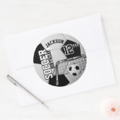 Voetbal van zwarte en witte feestdag ronde sticker (Envelop)