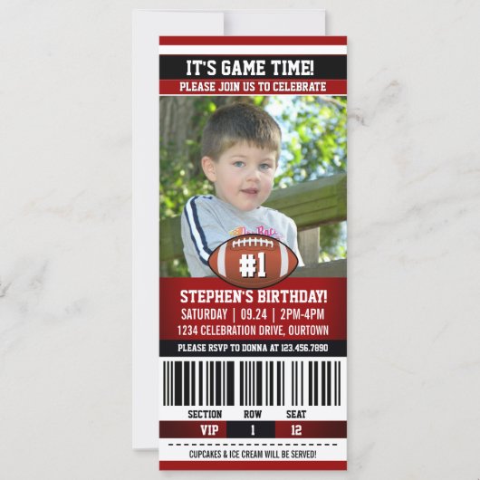 Voetbal Verjaardag Foto Sjabloon Kaart (Voorkant)