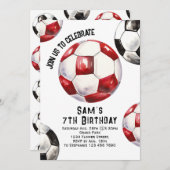 Voetbal Verjaardag Uitnodiging - Voetbal Party (Voorkant / Achterkant)