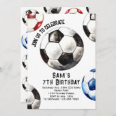 Voetbal Verjaardag Uitnodiging - Voetbal Party (Voorkant / Achterkant)