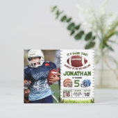 Voetbal verjaardagsboy briefkaart (Staand voorkant)