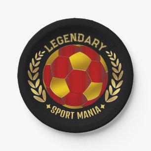 Voetbal verjaardagsfeest ontwerp papieren bordje