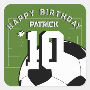 Voetbal verjaardagsfeest Persoonlijke Banner Vierkante Sticker