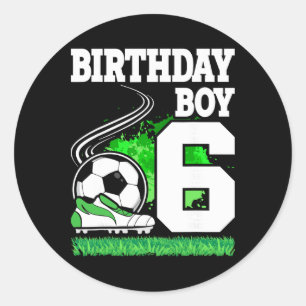 Voetbal verjaardagsfeestje - 6 jaar oude jongen - ronde sticker