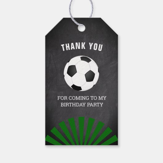 Voetbal verjaardagsfeestje dank je cadeaulabel (Voorkant)