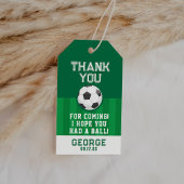 Voetbal verjaardagsfeestje dank je wel cadeaulabel