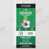 Voetbal verjaardagsfeestticket kaart (Voorkant)