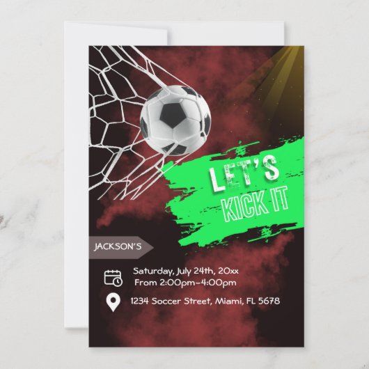 Voetbal verjaardagsuitnodigingen, Voetbaluitnodigi Kaart (Voorkant)