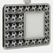 Voetbal Verzilverd Kader Ornament (Rechts)