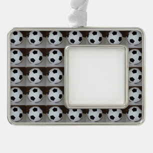 Voetbal Verzilverd Kader Ornament