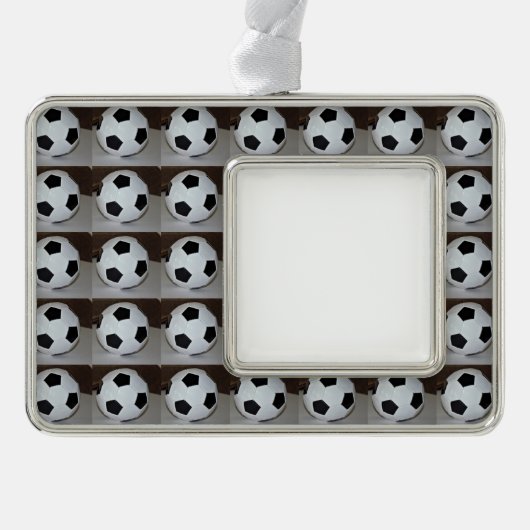 Voetbal Verzilverd Kader Ornament (Voorkant)