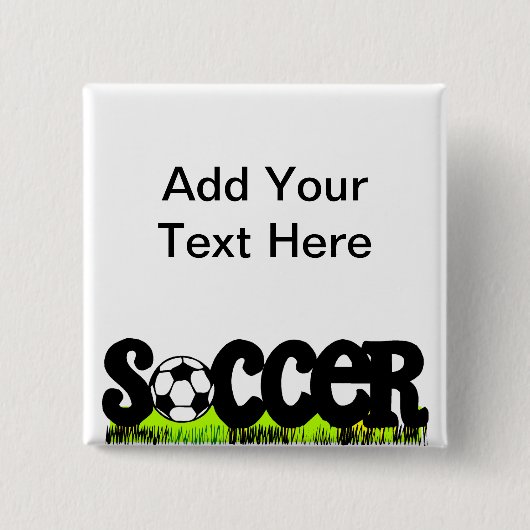 Voetbal Vierkante Button 5,1 Cm (Voorkant)