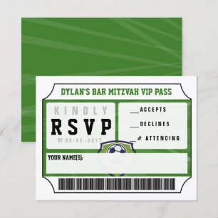 VOETBAL VIP-ANTWOORDKAART Bar Mitswa Uitnodiging