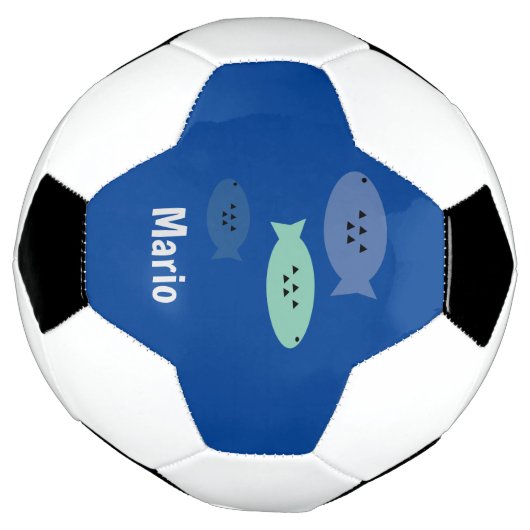 Voetbal visblauw monogram (Gedraaid)