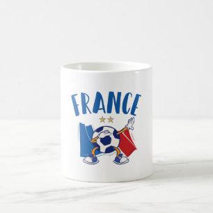 Voetbal vlag 2 sterren Frankrijk Koffiemok
