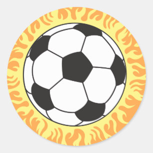voetbal vlammen ontwerp ronde sticker
