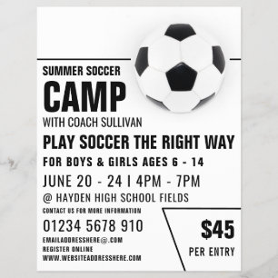 Voetbal, Voetbal Kamp Advertentie Flyer