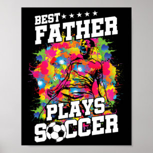 Voetbal Voetbal Speler Sport Vader Papa Fan Cadeau Poster
