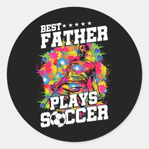 Voetbal Voetbal Speler Sport Vader Papa Fan Cadeau Ronde Sticker