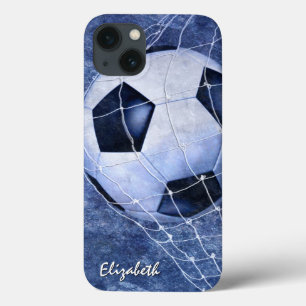 Voetbal voor het voetbal van het blauwe meisje iPhone 13 hoesje