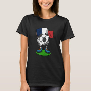 Voetbal voor voetballer met vlag franse voetbal t-shirt