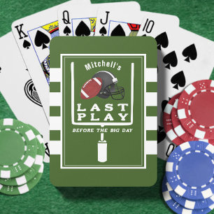 Voetbal vrijgezellenfeest laatste wedstrijd voor d pokerkaarten