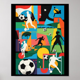 Voetbal Wedstrijd Team Coach Fans Vrije Trap Spele Poster