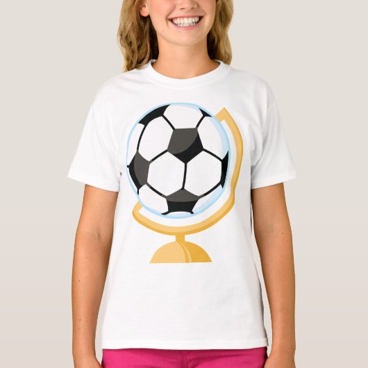 Voetbal Wereldbol Meisjes T-shirt (Voorkant)