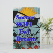 Voetbal WIFI Eet Dromen – Leuke Sport Art Print (Staand voorkant)