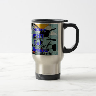 Voetbal WIFI Eet Dromen – Leuke Sport Art Print Reisbeker